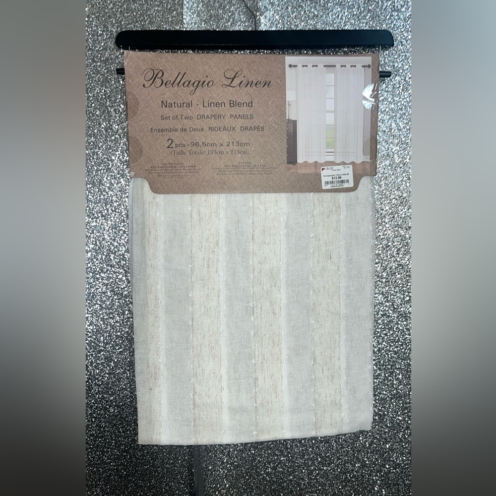 Bellagio Linen Natural Linen Blend Set of Two DRAPERY